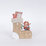 Decorative Wooden Elf Boot 2.5x14x19cm