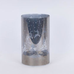Glasdekorative Silberbeleuchtete Winterszene 9x12cm