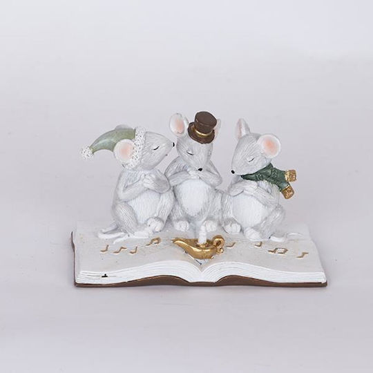 Eurolamp Dekorative Polyresin-Mäuse auf Buch 10,5x12x17cm