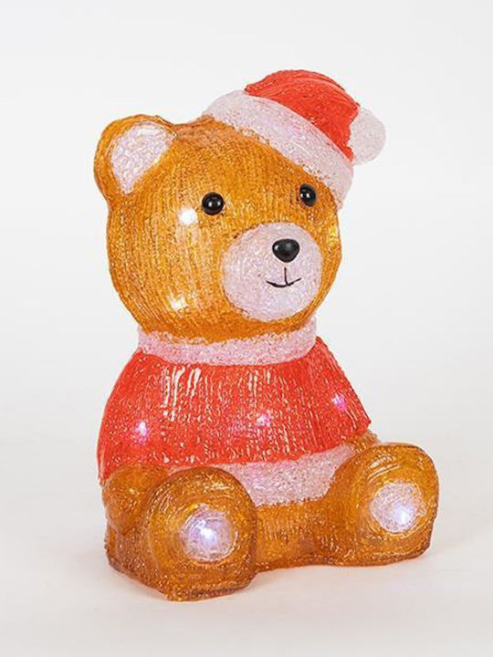 Eurolamp Acrylic Bear Brown & Red Battery 2xAA 20 White + 5 White Flash LED 16x14x24cm IP20
