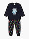 Minerva Kinder Schlafanzug Winterlich Blue Marine Monster