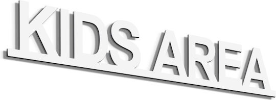 Sign "Kids Area" 31.5x4.7 cm White Plexiglass 3mm No1111131
