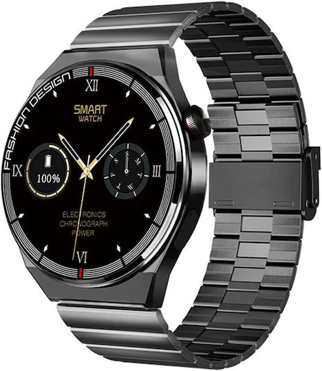 Remax Czhiwo Watch 9 Stainless Steel 52mm με Παλμογράφο (Μαύρο)