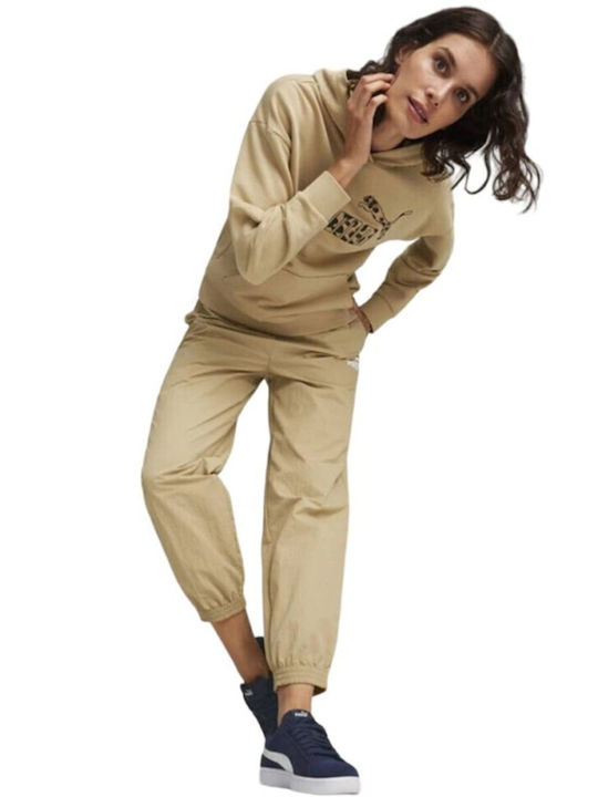 PUMA Долнище на анцуг с гума Beige