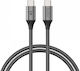 Orico Braided USB 2.0 Cable USB-C male - USB-C 100W PD Μαύρο 1m CDX-100CC-BK-BP-IP