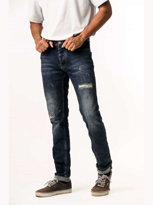 Ανδρικό Παντελόνι Τζιν με Slim Εφαρμογή Blue