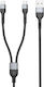 Braided Cablu USB la Type-C cu mai multe porturi 2.4A Negru 1m (40517)