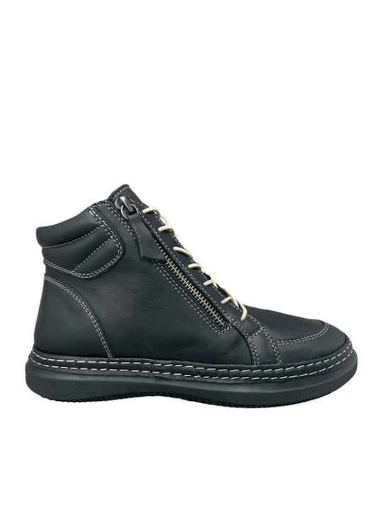 Smart Steps Leder Stiefeletten Damen Schwarz