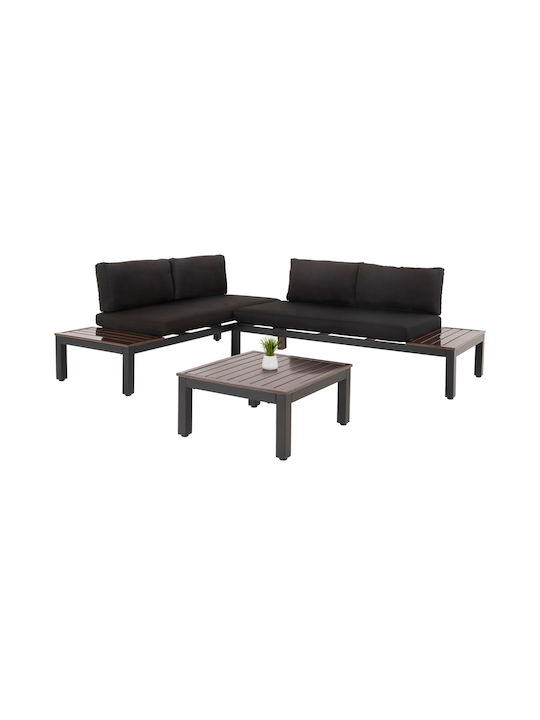 Outdoor Living Room Set Dex 3 Pieces Anthracite with Pillows