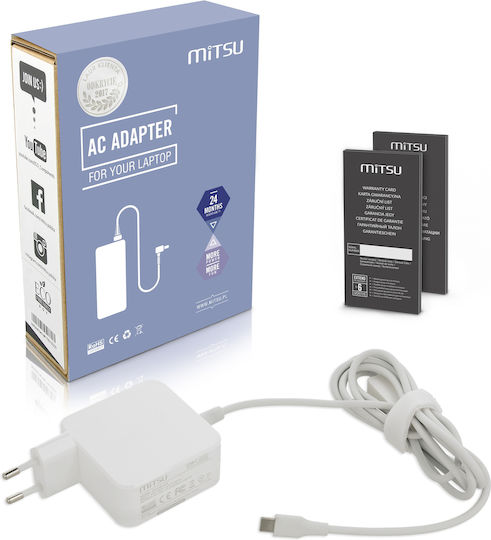 Mitsu USB-C Universal Φορτιστής Laptop 45W (ZM/USBC45W)