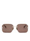 Bvlgari Damen Sonnenbrille mit Gold Metall Gestell und Braun Linse