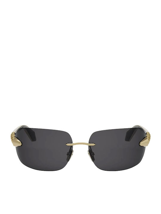 Bvlgari Women's Sunglasses with Gold Metal Frame and Brown Lens