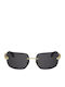 Bvlgari Unisex Sonnenbrille mit Gold Metall Gestell und Schwarz Linse