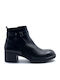 Leder Stiefeletten Damen Schwarz