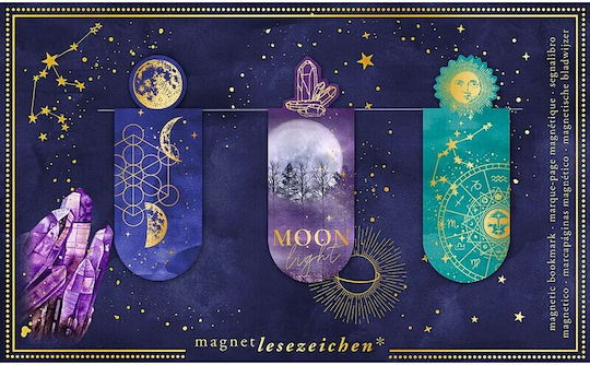 Set of 3 Moses Magnetic Bookmarks Moonlight