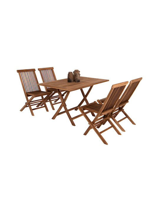 Garten- und Outdoor-Möbelsets Kendall 5Stücke Natur Herstellerfarbe