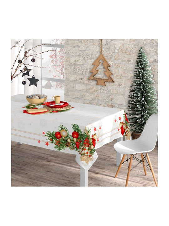 Τραπεζομάντηλο Χριστουγεννιάτικο Xmas Bells Εκρού 140 X 180 Cm
