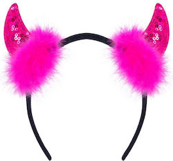 Devil Headband Pink Sequins Halloween 03378