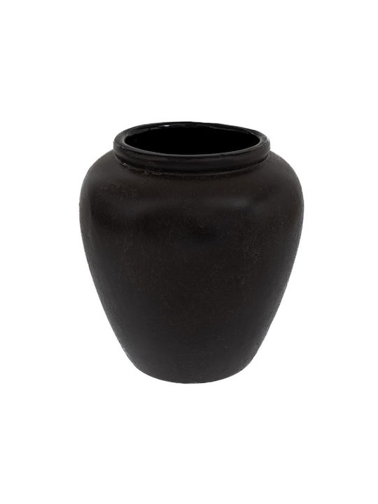 Schwarze Keramikvase 22x22x24cm 88087 Iliadis