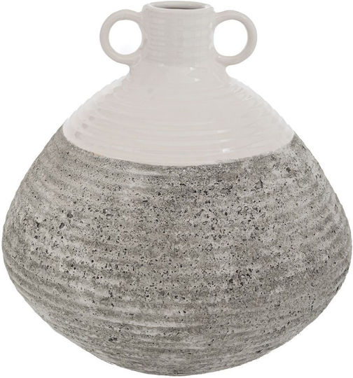 White Stone Ceramic Vase 25x25x24cm 88070 Iliadis
