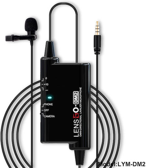 LensGo LYM-DM2 Μικρόφωνο 3.5mm Πέτου, Clip On για Κάμερα