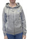 Women's Hooded French Terry Sweatshirt with Hoodie Grey