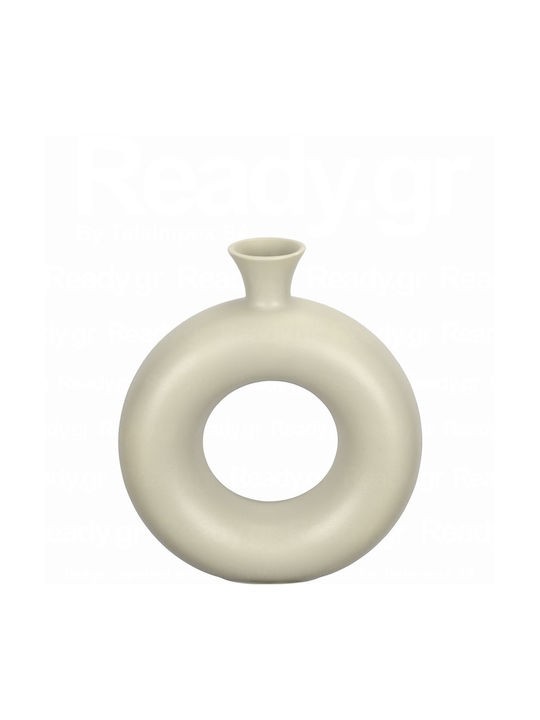 Ready Διακοσμητικό Βάζο Κεραμικό Indian Εκρού Y26cm