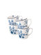 Laura Ashley Cană din Porțelan Albastru 320ml 4buc