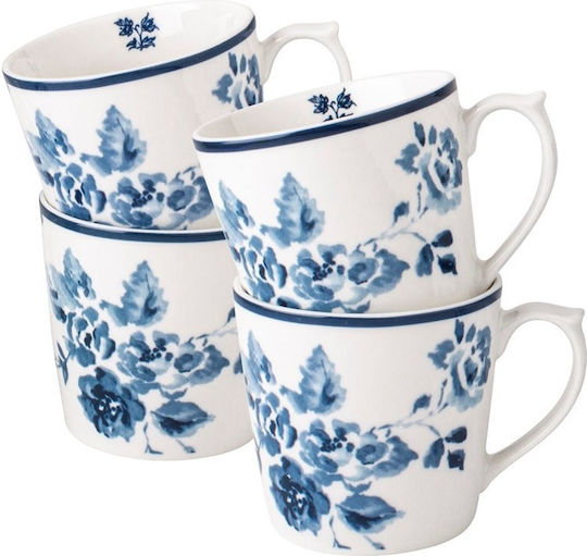 Laura Ashley Tasse aus Porzellan Blau 320ml 4Stück