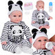 Lovely Soft Boy Doll 45cm Lifelike Dressed In Panda Overalls Za5358