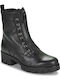 Leder Stiefeletten Damen Schwarz