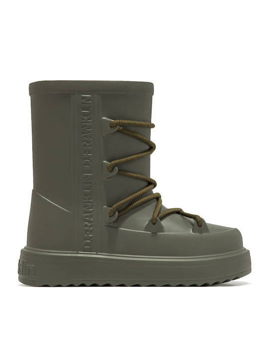 Women's Fur Lined Wellies Khaki