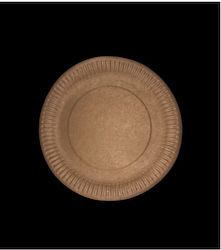 Round Shallow Paper Plate Kraft Ø23cm Pack of 50 Tefaco 113848