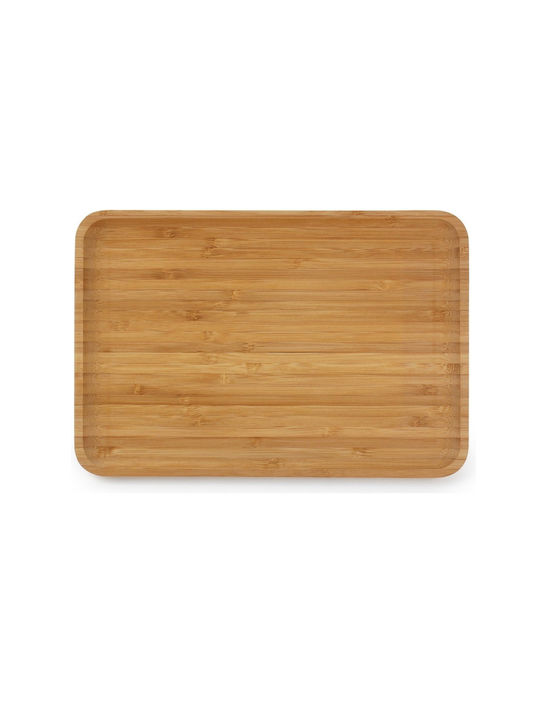 Aerts Bamboo Rectangular Serving Tray made of Bamboo in Beige Color 32x24x32cm 1pcs