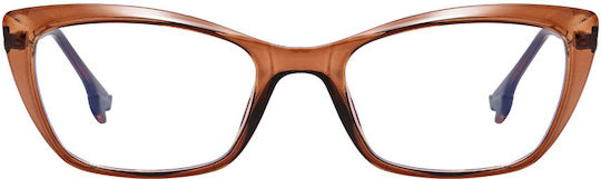 Vieste Women's Metal Blue Light Blocking Glasses in Brown Color