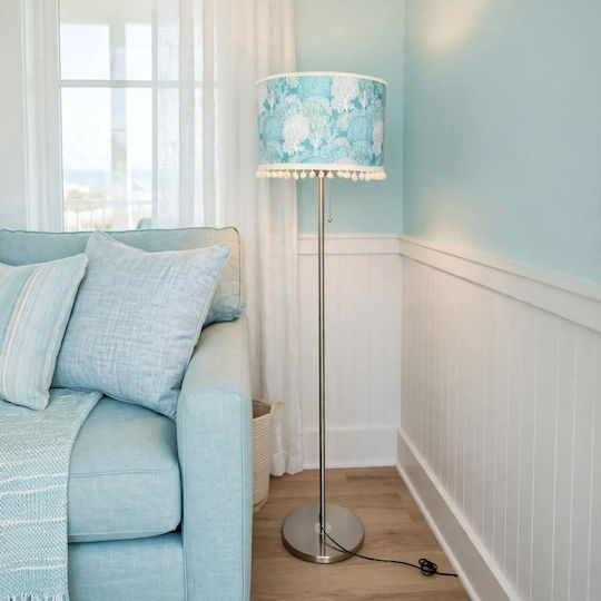 Oxygen Korean Blue Floor Lamp H165xW1.65cm. with Socket for Bulb E27 Blue