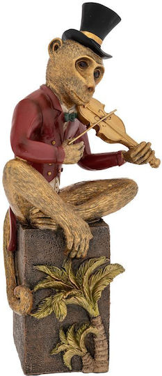 Decorative Polyresin Monkey Playing Violin 15x11x33cm 88321 Iliadis
