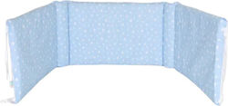 Baby Star Crib Bumpers Classic Inside Sky Blue with White Stars 40x205cm