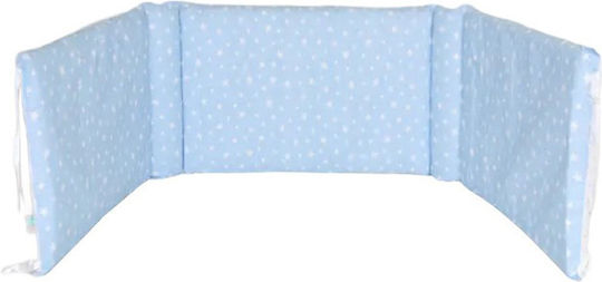 Baby Star Crib Bumpers Classic Inside Sky Blue with White Stars 40x205cm