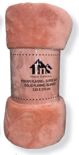 TnS Super Soft Fleece Blanket Single 150x220cm Dark Salmon