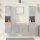 vidaXL Waschtisch mit Waschbecken, Spiegel & Säule L42xB18xH39cm Grey Concrete