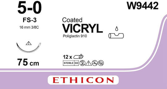 Ethicon Vicryl Absorbable Suture 5/0 Triangular Needle 16mm 75cm W9442
