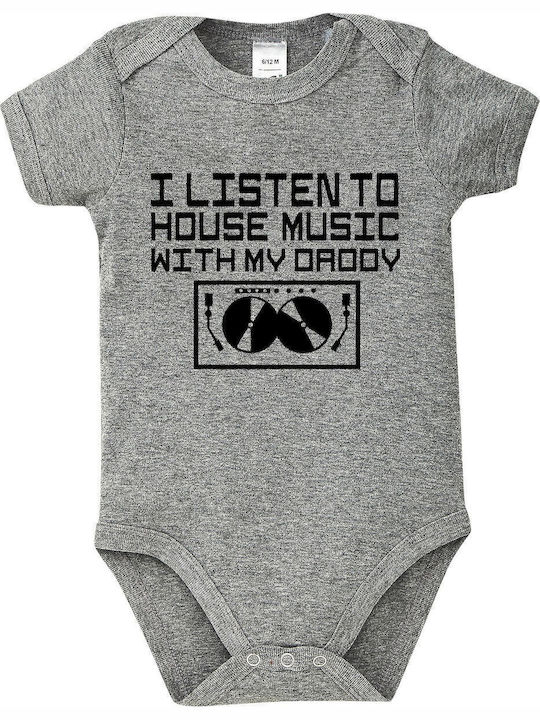 kirikoko I Listen To House Music With My Daddy Къс ръкав Grey Melange