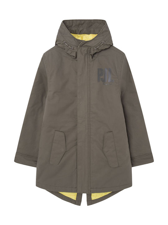 Ogie Kinder Parka mit Kapuze Blattgrün