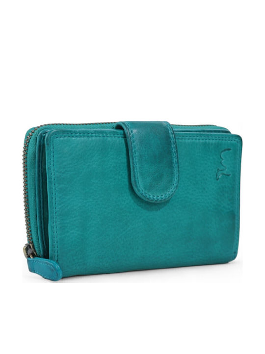 Trip Camel Large Leather Women's Wallet Classic Turquoise
