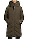 Κοντό Γυναικείο Puffer Μπουφάν για Χειμώνα Range Green, Khaki