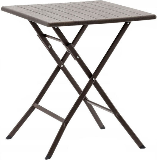 Plastic Masa pentru spații exterioare mici Pliabil Maro 62x62x73buc