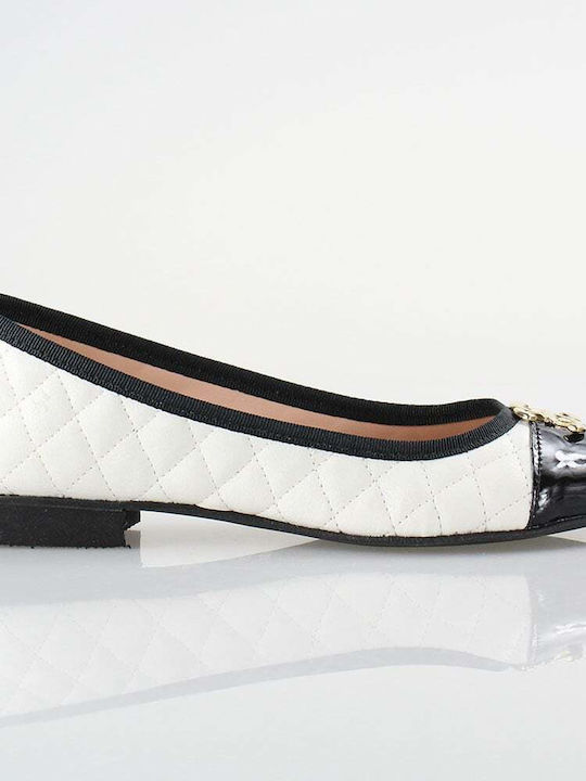 Blondie Synthetic Leather Ballerinas White/Black