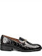 Leather Women's Loafers in Black Color