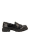 Girls Leather Moccasins Black